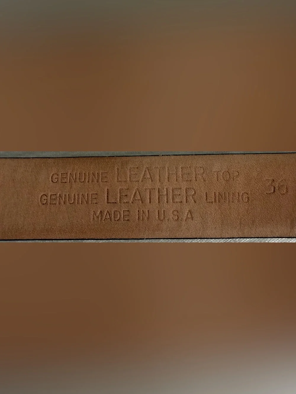 Vintage Genuine Leather Eagle Brass Tone Belt Size 36 Made USA Black